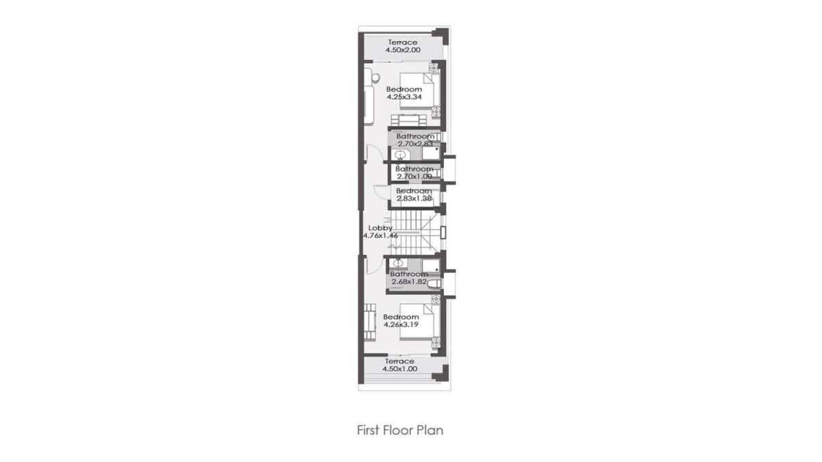 Floor Plan twinhouse in La Vista North Coast