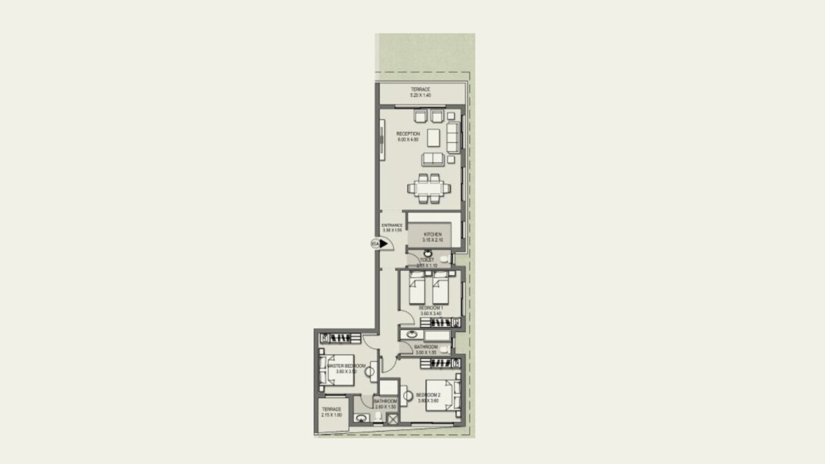 Floor Plan apartment in Taj city New Cairo