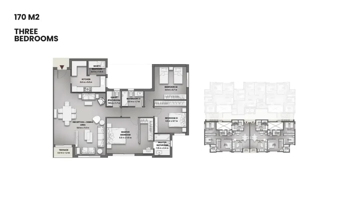 Floor Plan apartment in Creek Town New Cairo