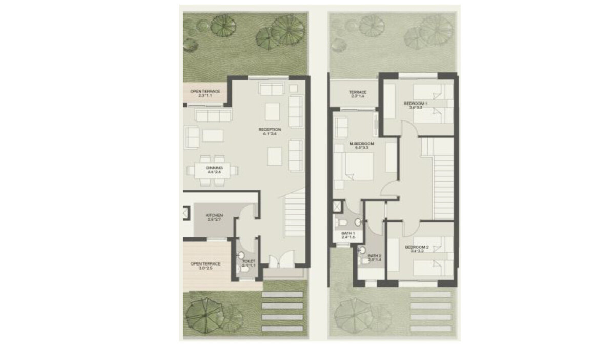 Floor Plan townhouse in Taj city New Cairo