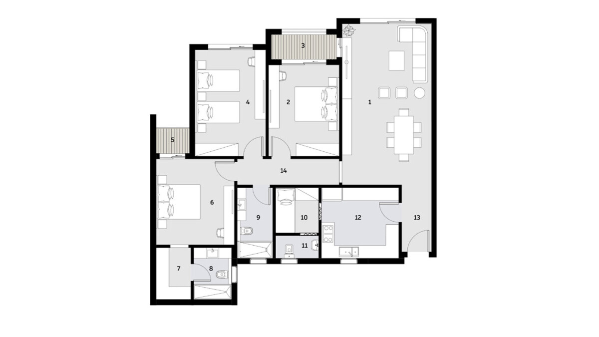 Floor Plan apartment in Ivoire East New Cairo