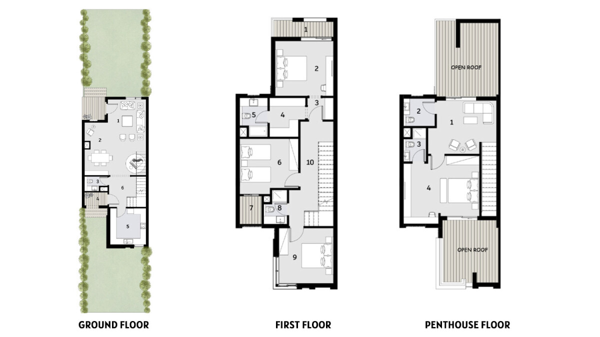 Floor Plan townhouse in Ivoire East New Cairo